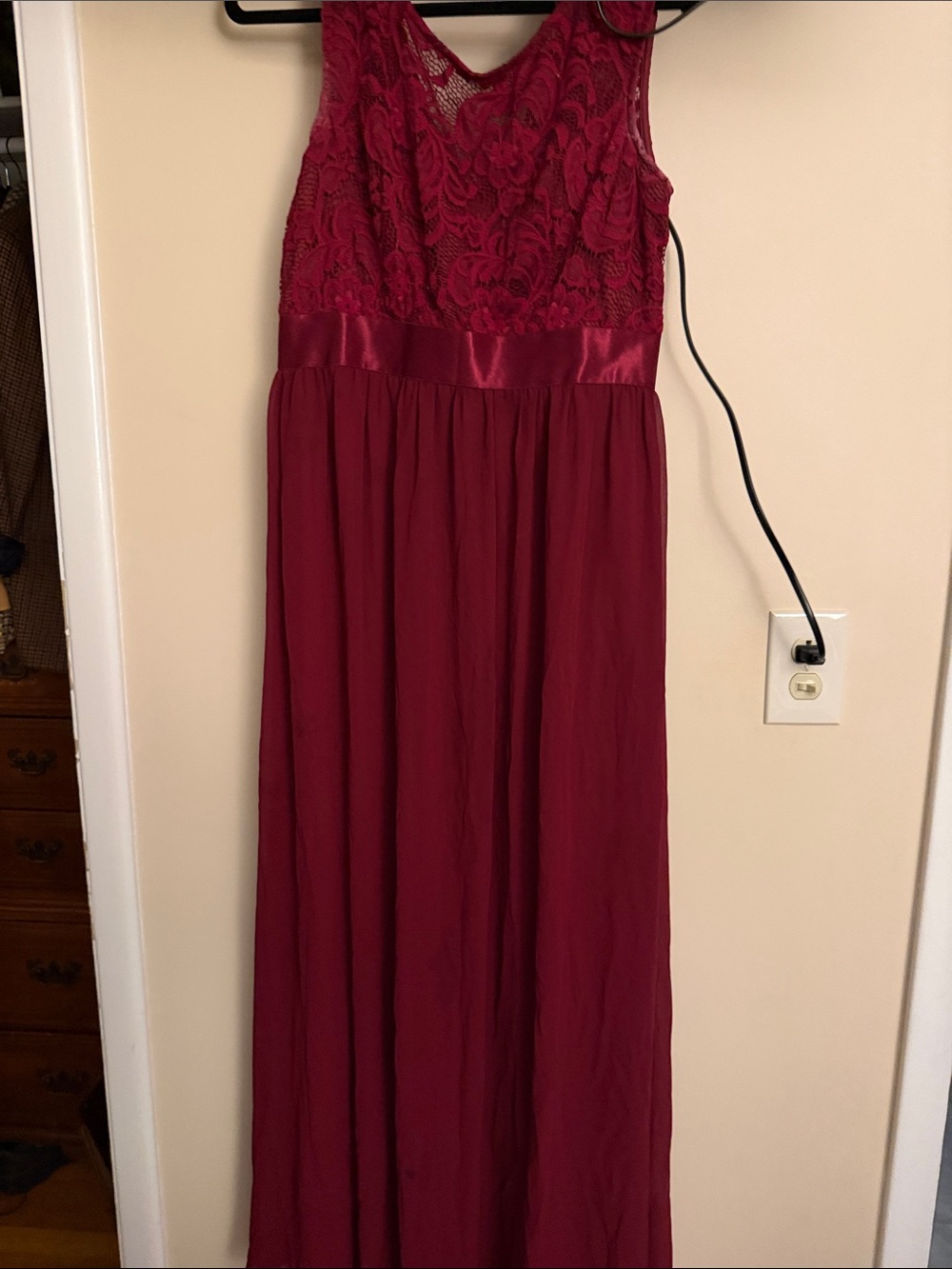 Burgundy JJs House Bridesmaid Dress
